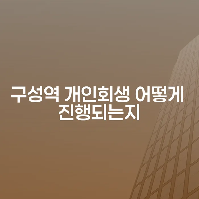 구성역 개인회생 어떻게 진행되는지