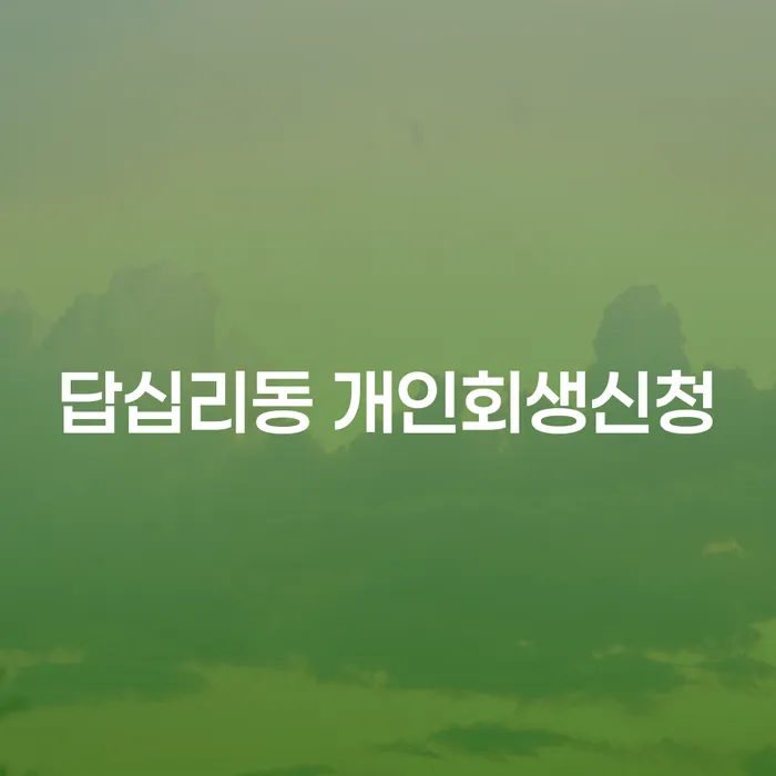 답십리동 개인회생신청, 어떻게 시작해야 할까요?